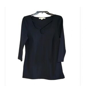 Boston Proper travel collection tunic top black size small